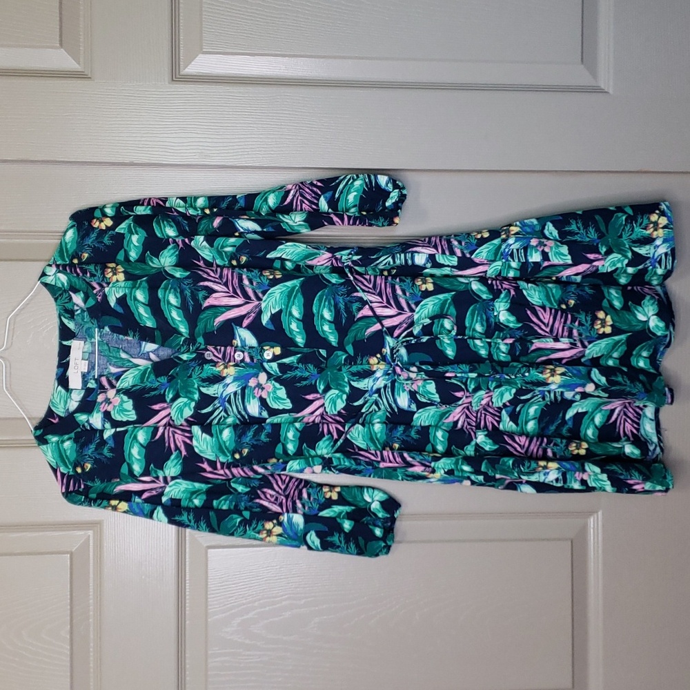 LOFT petites floral long sleeve dress size small petite